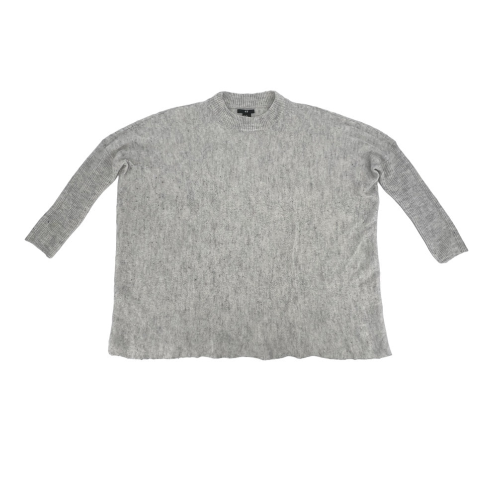 H&M Heather Gray Oversized Boxy Alpaca Wool Crew Neck Sweater Size XS/S Women’s